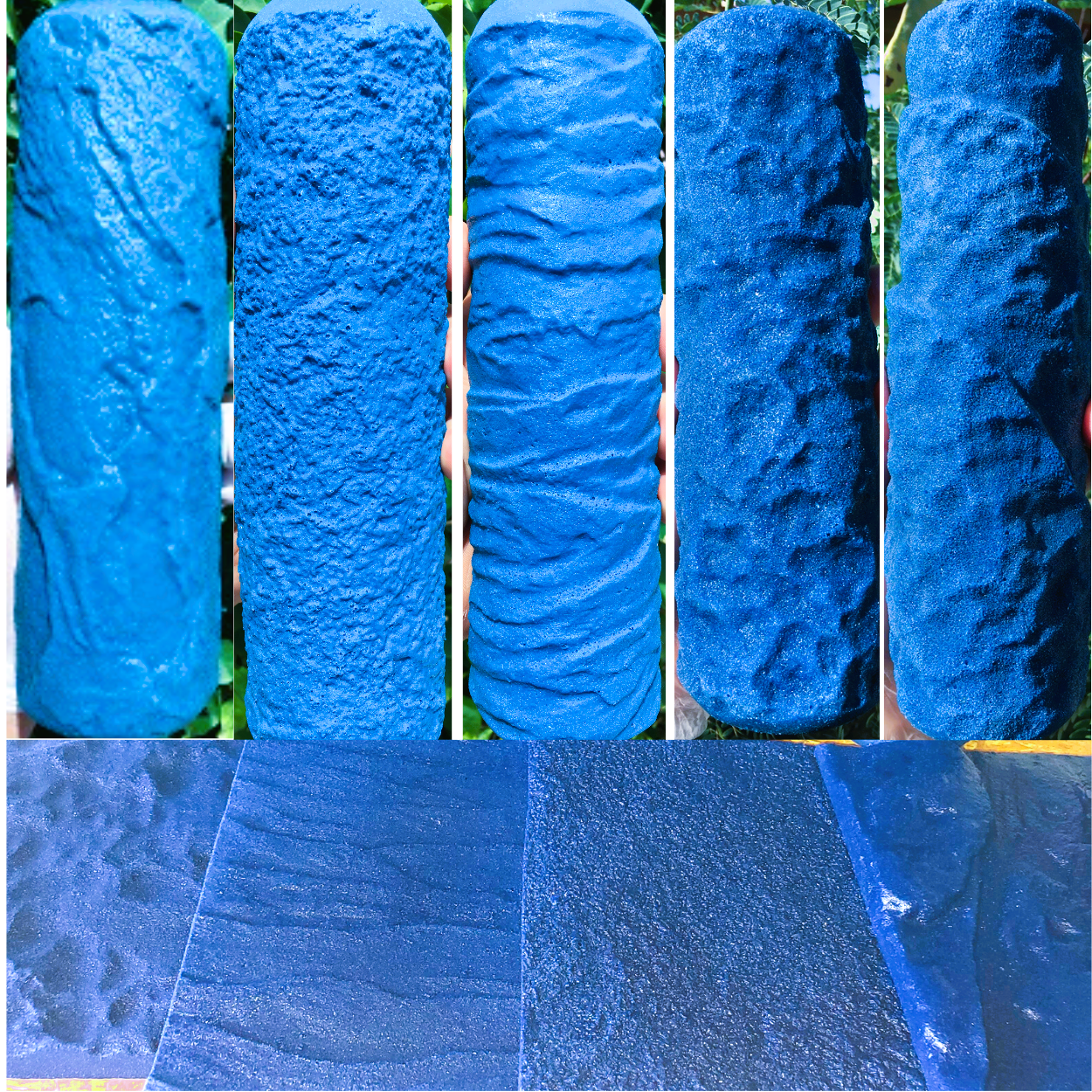 Concrete Texture Rollers-Best masonry texture roller Pro Kit-5 Rollers, 4 Stamps-Use For Forming Concrete Into Realistic Stone Textures