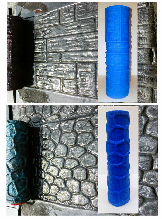 Concrete Texture Rollers - Wall Stone & Cobble Stone Concrete Roller Kit