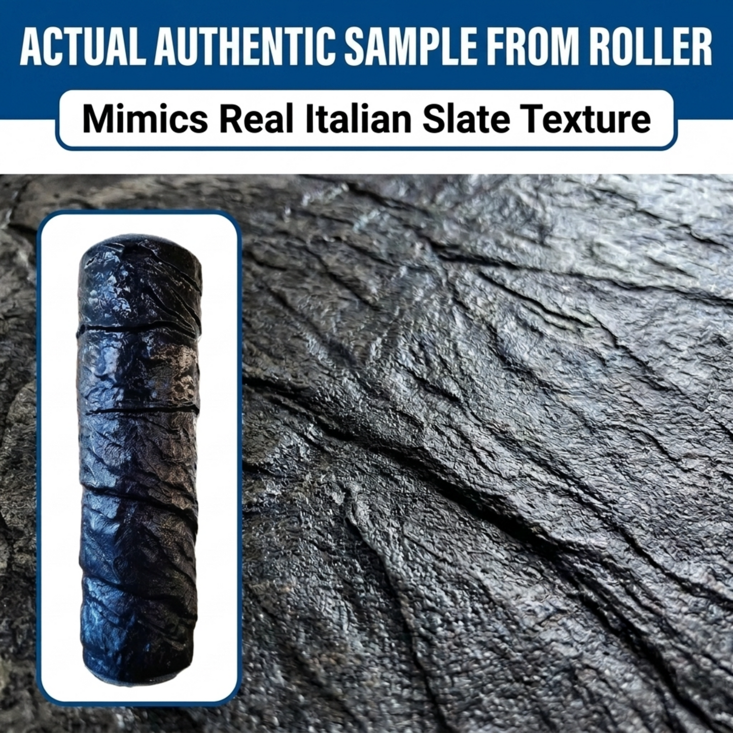 Best Italian Slate Stamp Roller, Concrete Stamping Texture Roller & Masonry Form. This 9",1/8" x 2,3/4", Slate Concrete Roller, Offers Beautiful Designs for Driveways, Patios, Walls, Walkways, & More