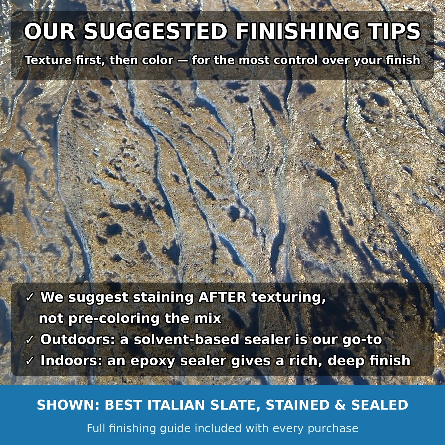 Best Italian Slate Stamp Roller, Concrete Stamping Texture Roller & Masonry Form. This 9",1/8" x 2,3/4", Slate Concrete Roller, Offers Beautiful Designs for Driveways, Patios, Walls, Walkways, & More