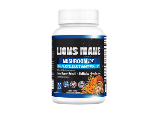 Lion's Mane Mushroom Supplement + Reishi Extract, Shiitake Extract Mushrooms, A Perfect Proprietary Blend