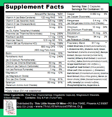 Focus, Brain Focus, Clarity & Memory Vitamin Supplement