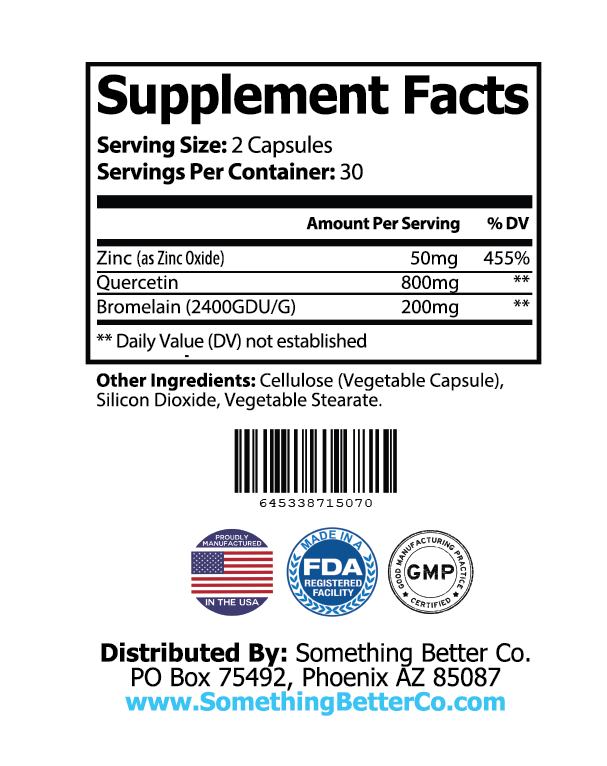 Quercetin Plus Supplement - 60 Capsules